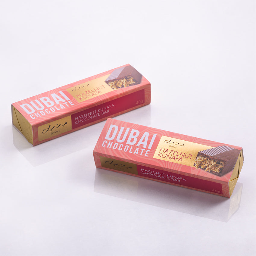 Bateel Premium Dubai Chocolate Bar Hazelnut Kunafa-AE