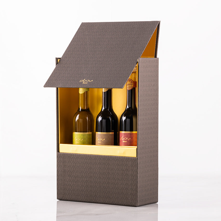 Bateel Premium Olive Oil , Date Balsamic Classic and Chilli Gift Set-AE