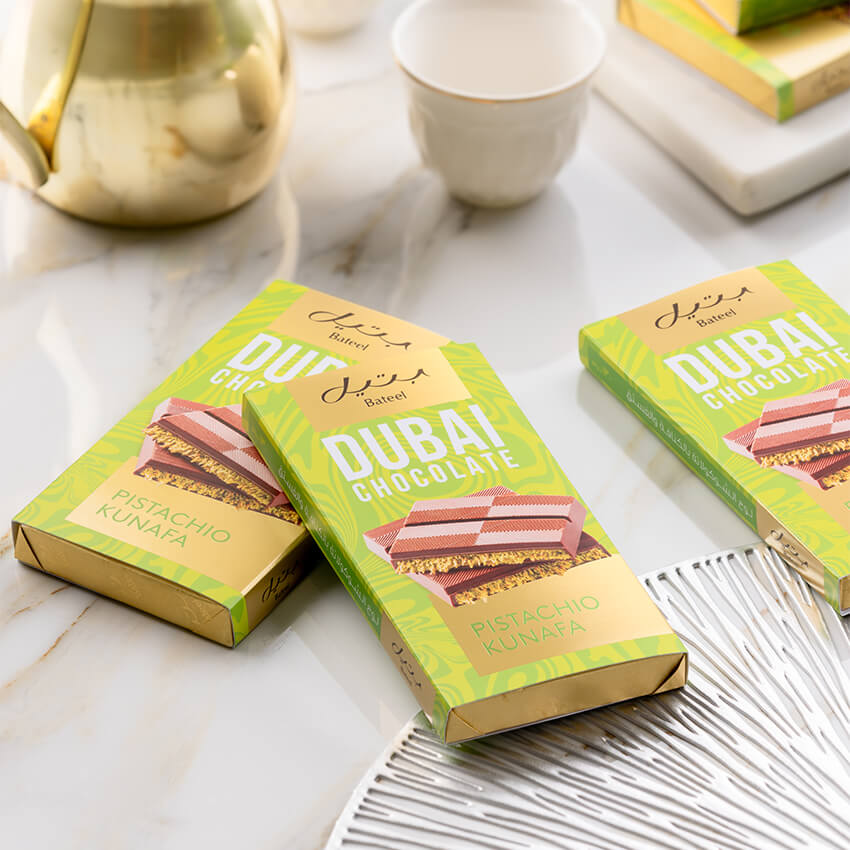 Bateel  Dubai Chocolate Bar – Pistachio Kunafa 120g-AE