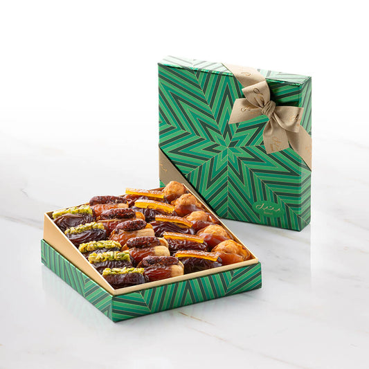 Bateel Seren Festive Green Square Small Premium Filled Dates-AE