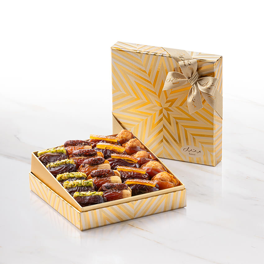 Bateel  Seren Festive Gold Square Small Premium Filled Dates-AE
