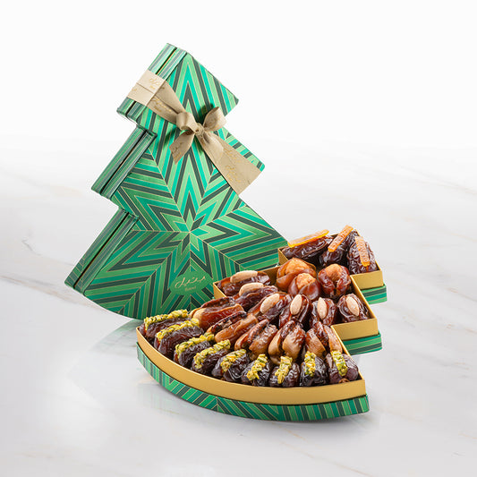 Bateel Christmas Tree Green Medium Premium Filled Dates-AE
