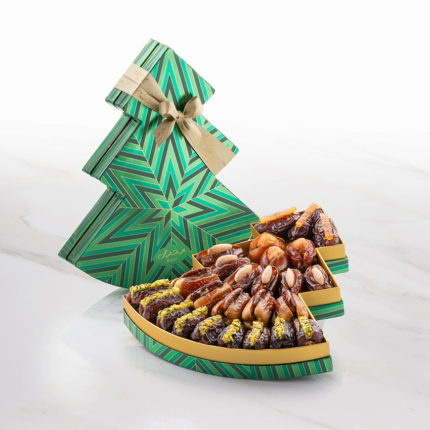 Bateel Christmas Tree Green Medium Premium Filled Dates-US