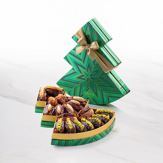 Bateel Christmas Tree Green Small Premium Filled Dates-EU