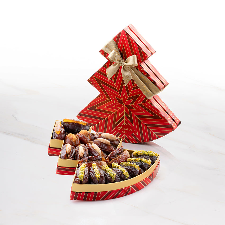 Bateel Christmas Tree Red Small Premium Filled Dates-EU