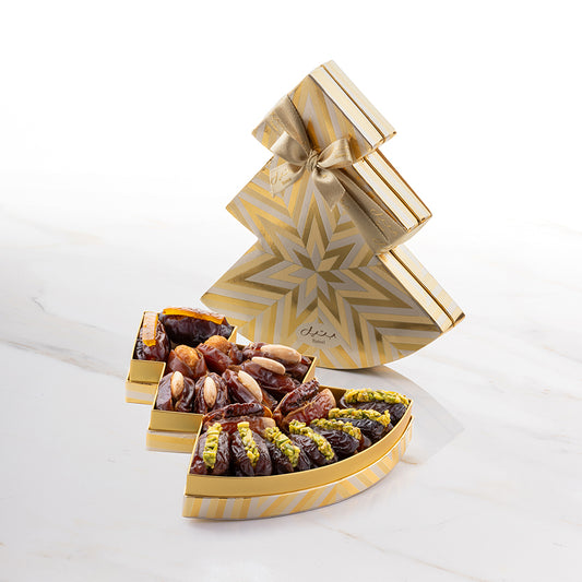 Bateel Christmas Tree Gold Small Premium Filled Dates-US