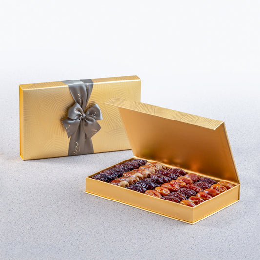 Bateel Gold Palm Rectangle Medium Gift Set Premium Plain Dates-AE