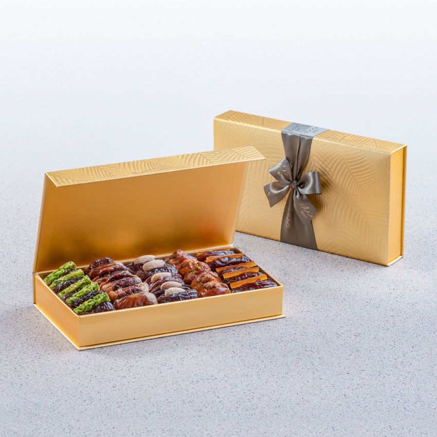 Bateel Gold Palm Rectangle Small Gift Set Premium Filled Dates-AE